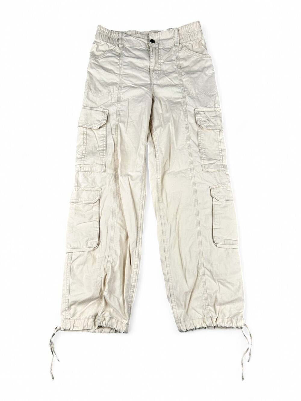 Pull & Bear Women's Cargo Straight Leg Pants Size 4 Cream